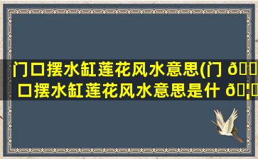 门口摆水缸莲花风水意思(门 🌾 口摆水缸莲花风水意思是什 🦈 么)